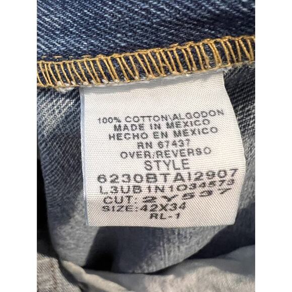 Vtg 90s Polo Ralph Lauren Jeans Men's 42 x 34 Relaxed Straight Leg Dad Med Wash - Picture 6 of 9